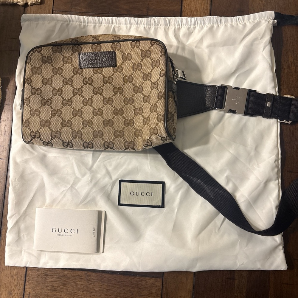 Gucci Beige and Brown Belt Bag